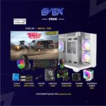 Evex Gaming PC – Core i7 12400F | RTX 3050 6GB | 16GB RAM | 24" Curved 180Hz Monitor
